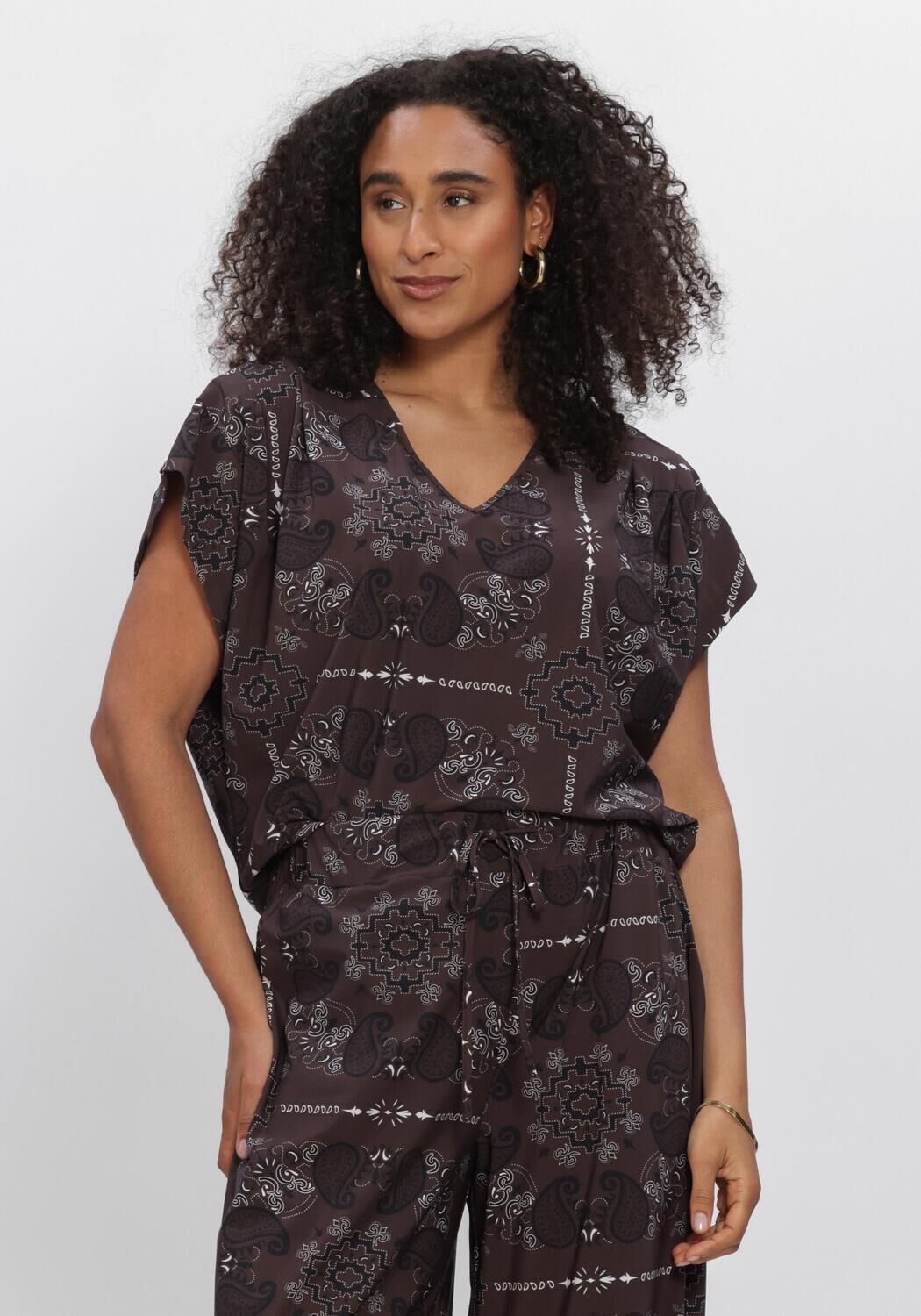 Braune STUDIO ANNELOES Top Renske paisley vneck top - large