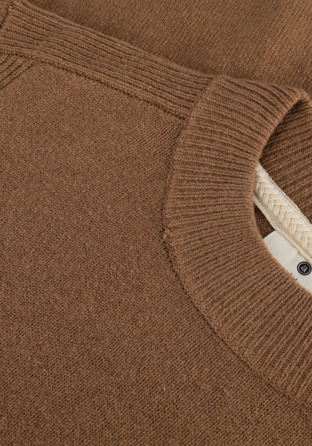 Braune ANERKJENDT Pullover AKRICO LAMBSWOOL KNIT - large