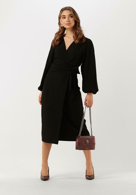 Schwarze NEO NOIR Midikleid ONASSIS SOLID WRAP DRESS - large