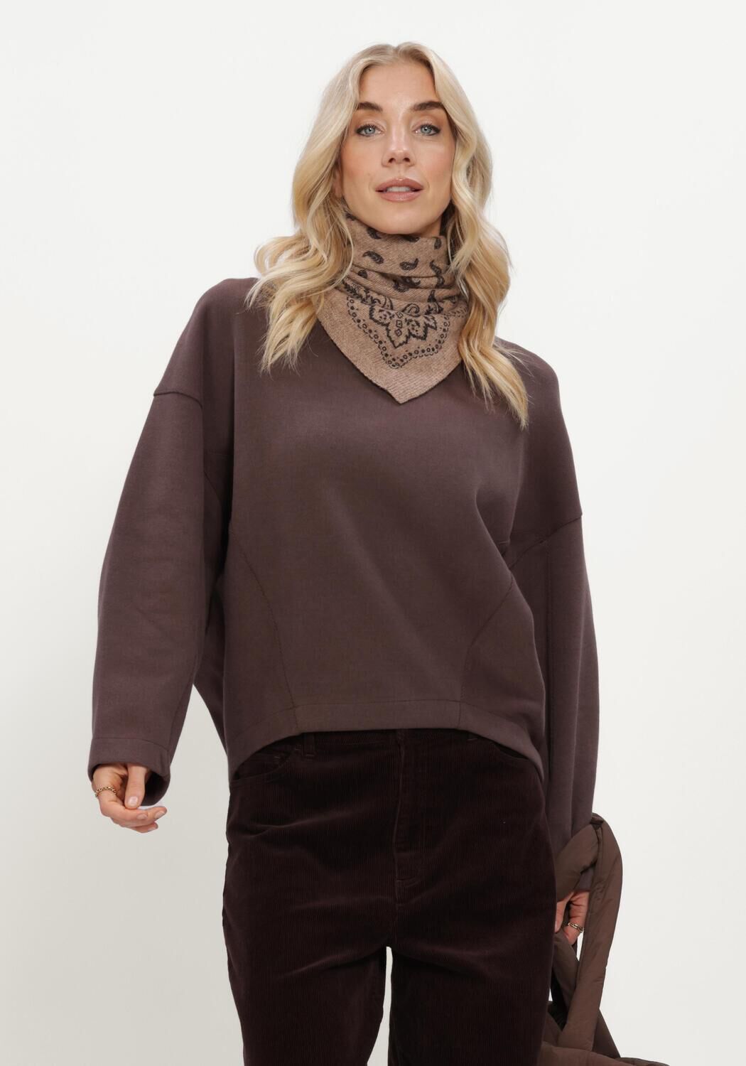 Braune MSCH COPENHAGEN Sweatshirt MSCHMARLETTA SWEATSHIRT - large