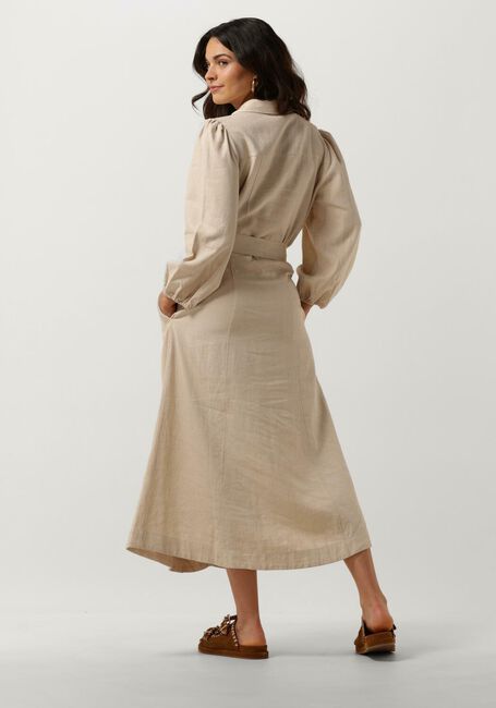 Beige Y.A.S. Midikleid YASFLAXY 3/4 LINEN SHIRT DRESS - large