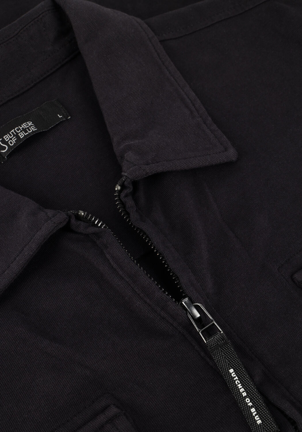 Schwarze BUTCHER OF BLUE Overshirt FINN ZIP POCKET SHIRT - large