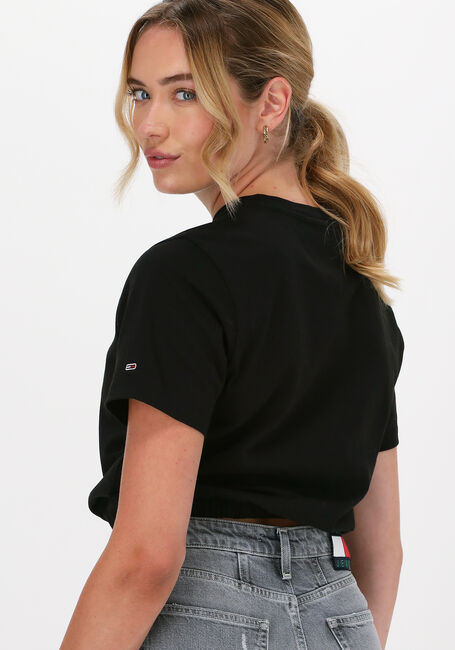 Schwarze TOMMY JEANS Top TJW CROP DRAWCORD TONAL 3 TEE - large