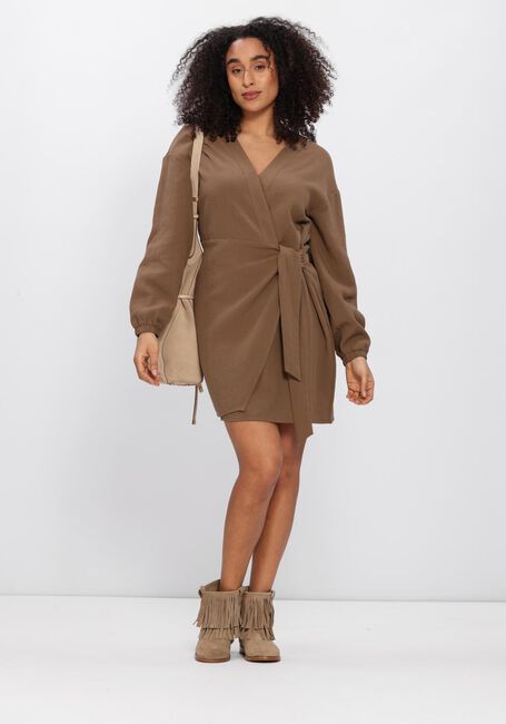 Braune ANOTHER LABEL Minikleid ALJEANA DRESS L/S - large
