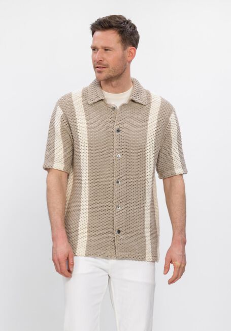 Beige PROFUOMO Polo-Shirt POLO SS BUTTON TH - large