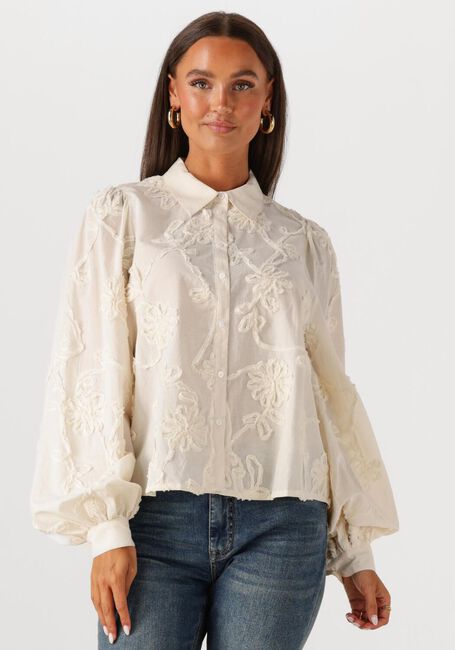 Ecru SUMMUM Blusen BLOUSE TAPE PATTERN VOILE - large