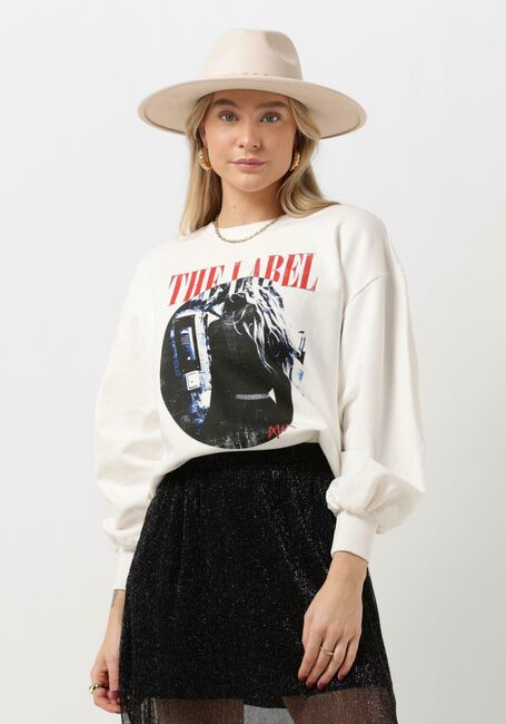 Weiße ALIX THE LABEL Sweatshirt LADIES KNITTED PHOTOPRINT SWEATER - large