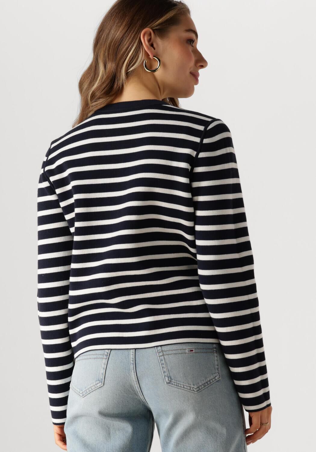 Blaue TOMMY HILFIGER Strickjacke CO JERSEY STCH REVERSIBLE CARDI - large