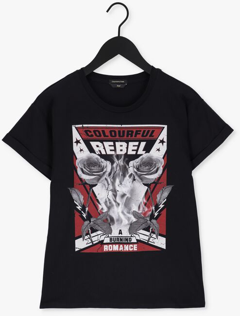 Schwarze COLOURFUL REBEL T-shirt BURNING ROSES BOXY TEE - large