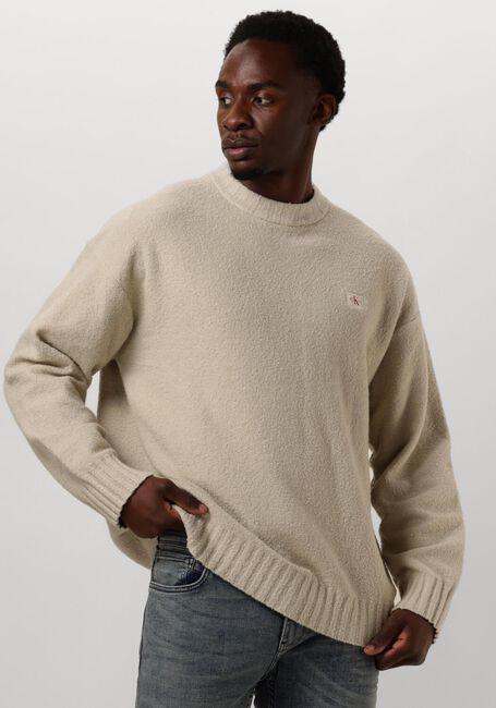 Beige CALVIN KLEIN Pullover BOUCLE BOXY SWEATER - large