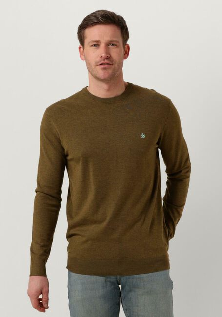 Khaki SCOTCH & SODA Pullover ESSENTIALS - ECOVERO VISCOSE-BLEND CREWNECK PULLOVER - large
