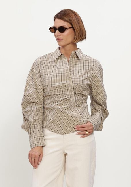 Beige NOTRE-V Blusen NV-ISA BIG CHECK - large