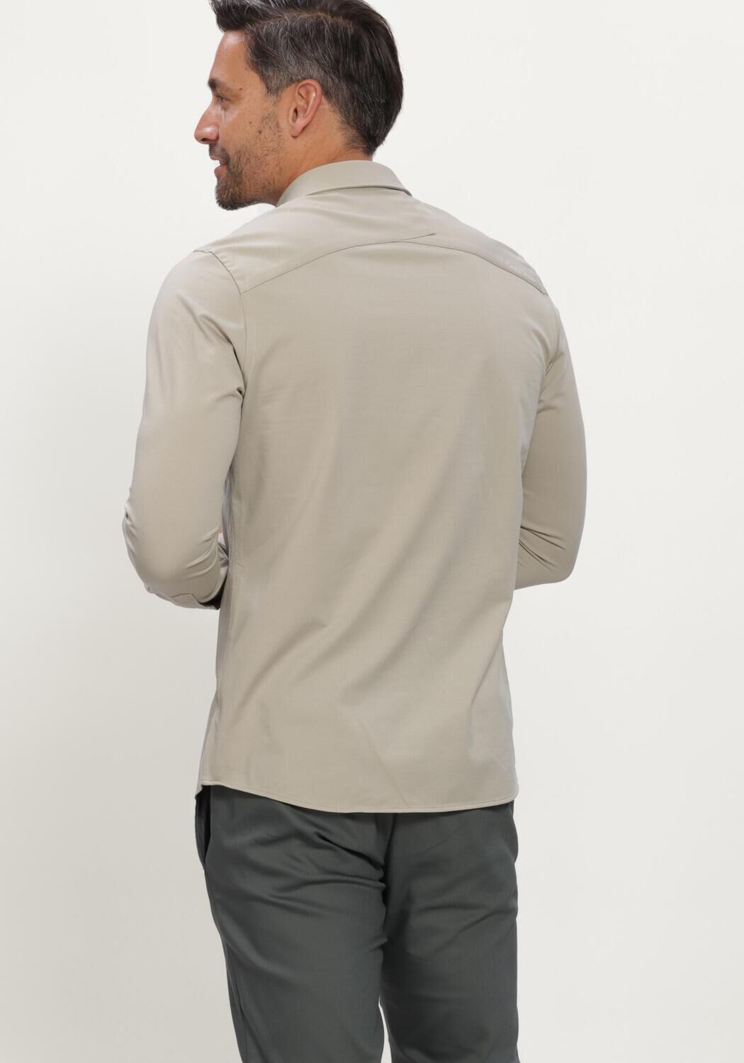 Beige CAST IRON Klassisches Oberhemd LONG SLEEVE SHIRT TWILL JERSEY - large