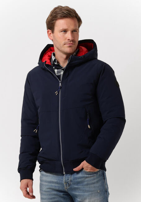 Blaue SCOTCH & SODA Wattierte Jack HOODED JACKET WITH STRETCH - large
