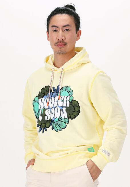 Gelbe SCOTCH & SODA Sweatshirt SEASONAL LOGO-ARTWORK HOODIE - large