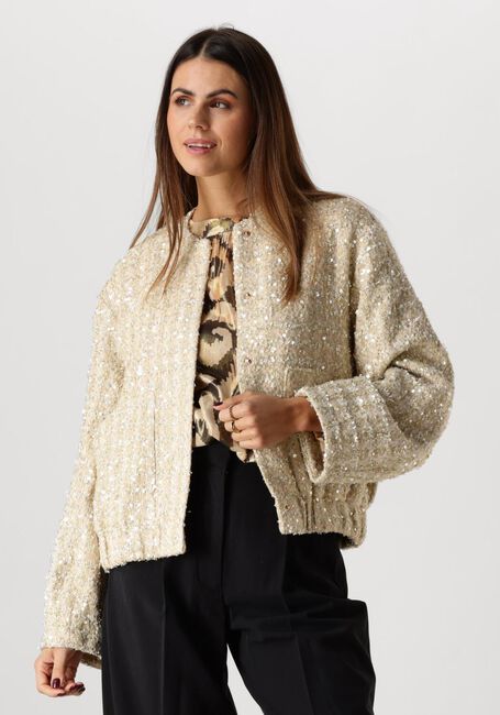 Beige SUMMUM Jack JACKET TWEED SEQUINS - large