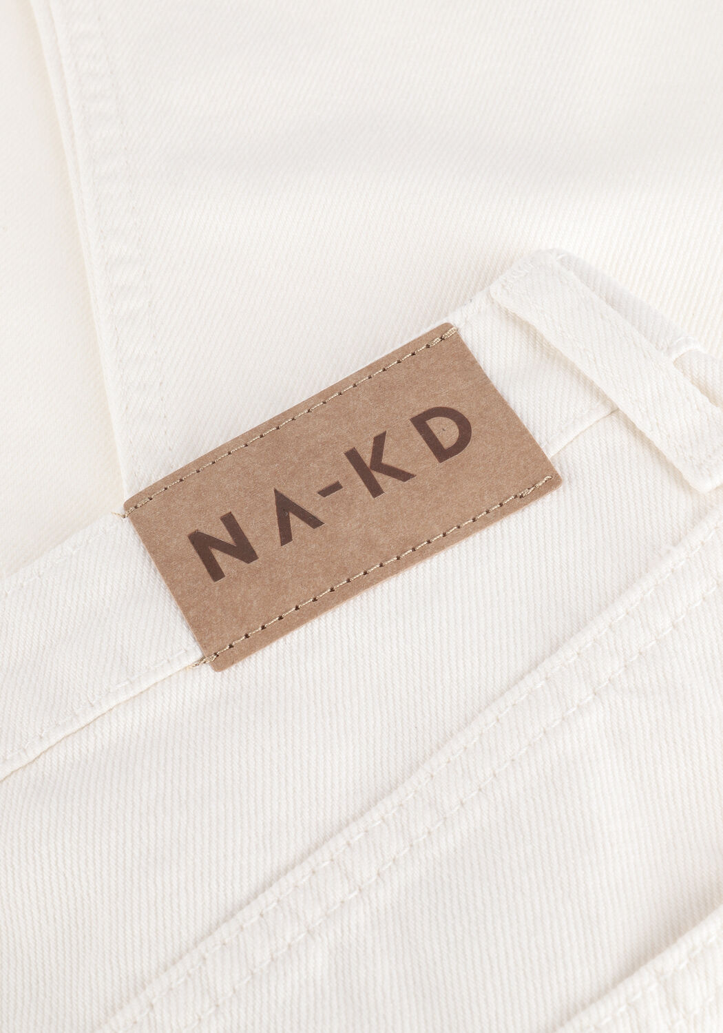 Nicht-gerade weiss NA-KD Wide jeans WIDE LEG RAW HEM DENIM - large