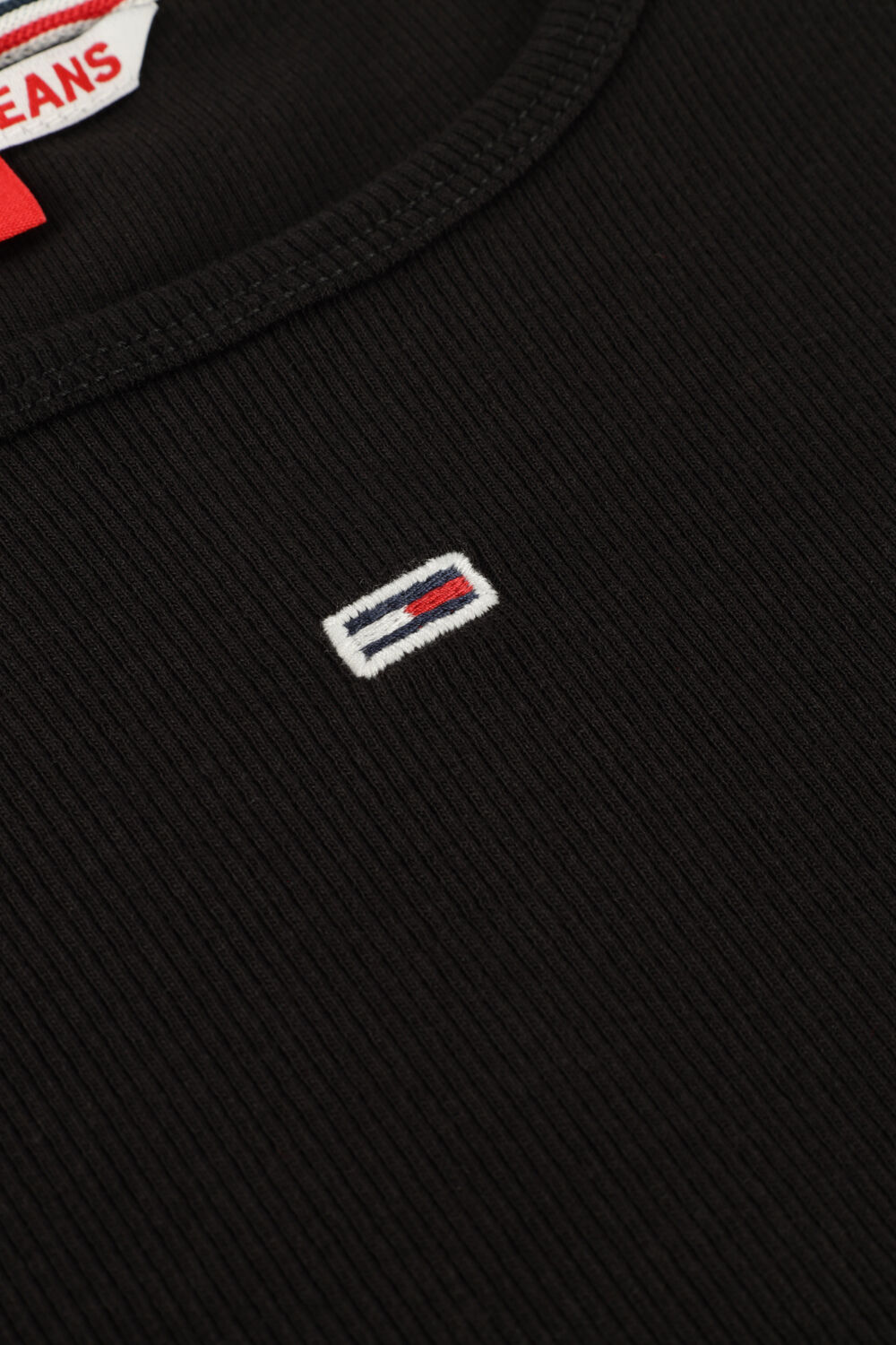 Schwarze TOMMY JEANS Top TJW ESSENTIAL RIB TANK - large