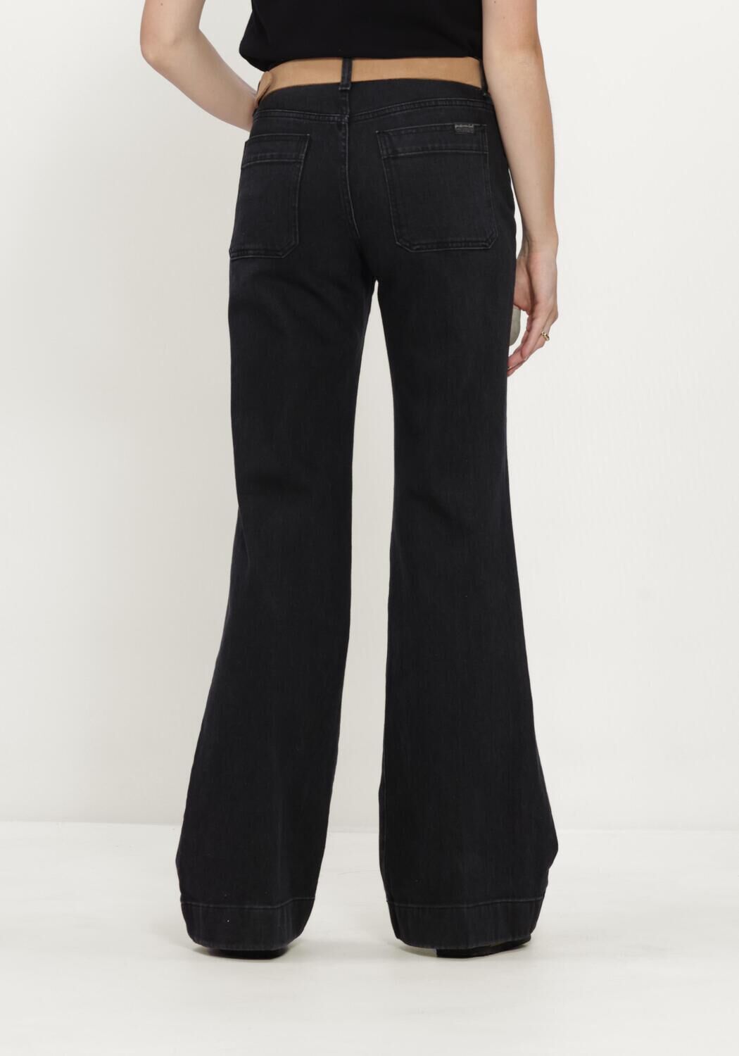 Schwarze 7 FOR ALL MANKIND Flared jeans MODERN DOJO HEAVY RAIN WITH PATCH POCKETS - large