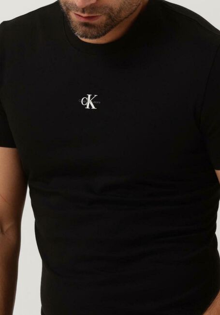 Schwarze CALVIN KLEIN T-shirt MICRO MONOLGO TEE - large