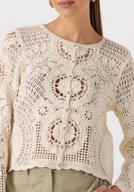 Ecru Y.A.S. Strickjacke YASFIRO CROCHET CARDIGAN - large