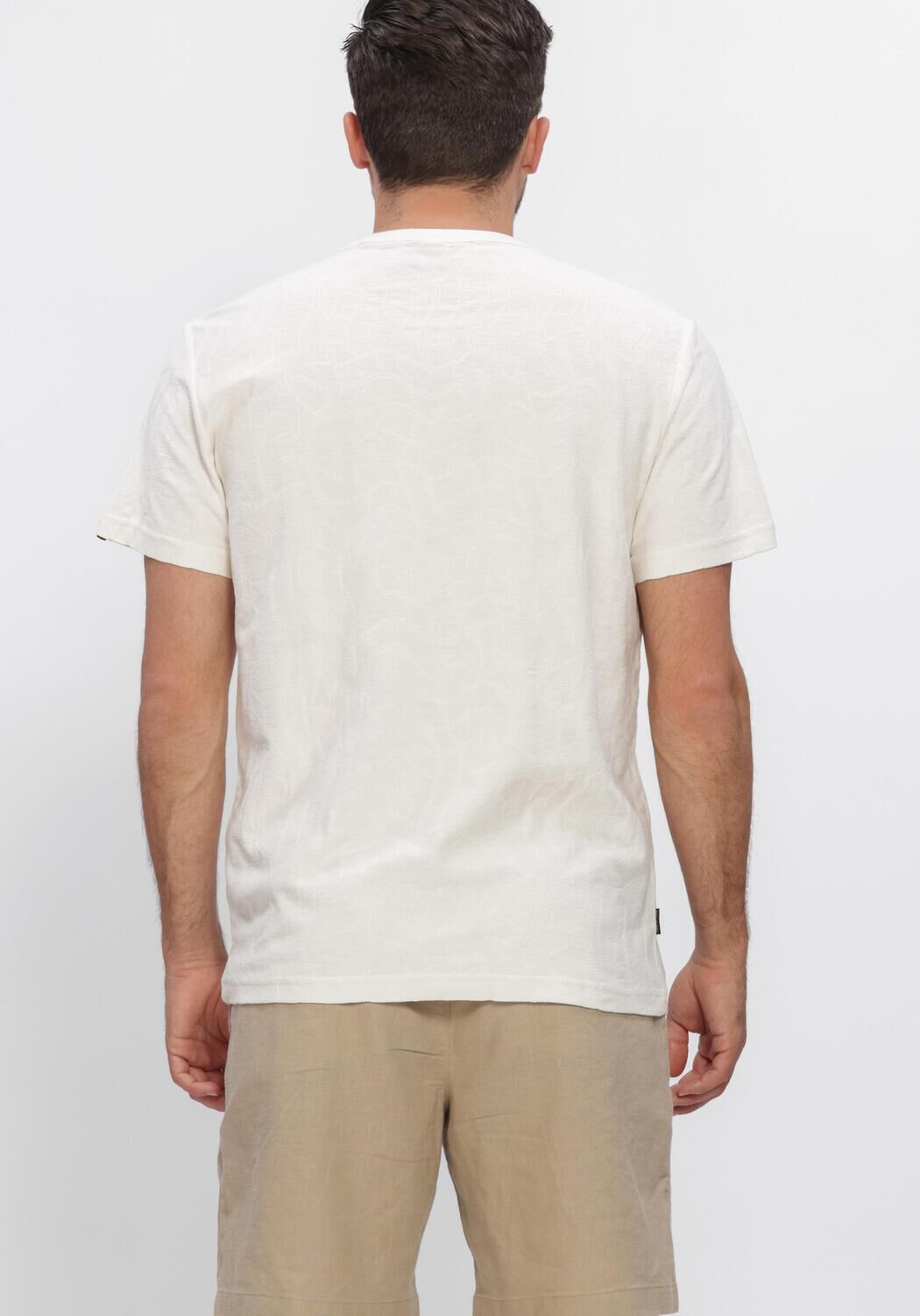 Creme PME LEGEND T-shirt SHORT SLEEVE R-NECK JACQUARD JERSEY - large