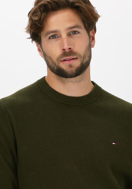Olive TOMMY HILFIGER Pullover BASIC STRUCTURE CREW NECK - large