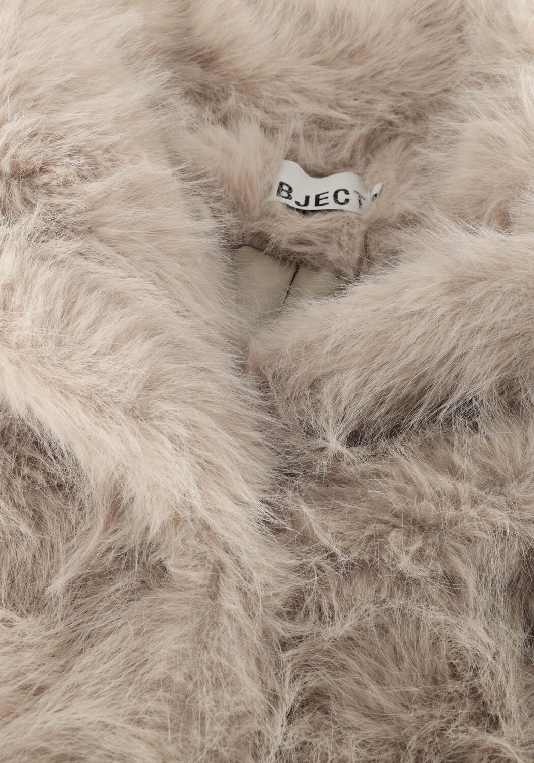 Sand OBJECT Fake-Fur-Jack OBJISADORA L/S LO HAIRY LONG COAT - large