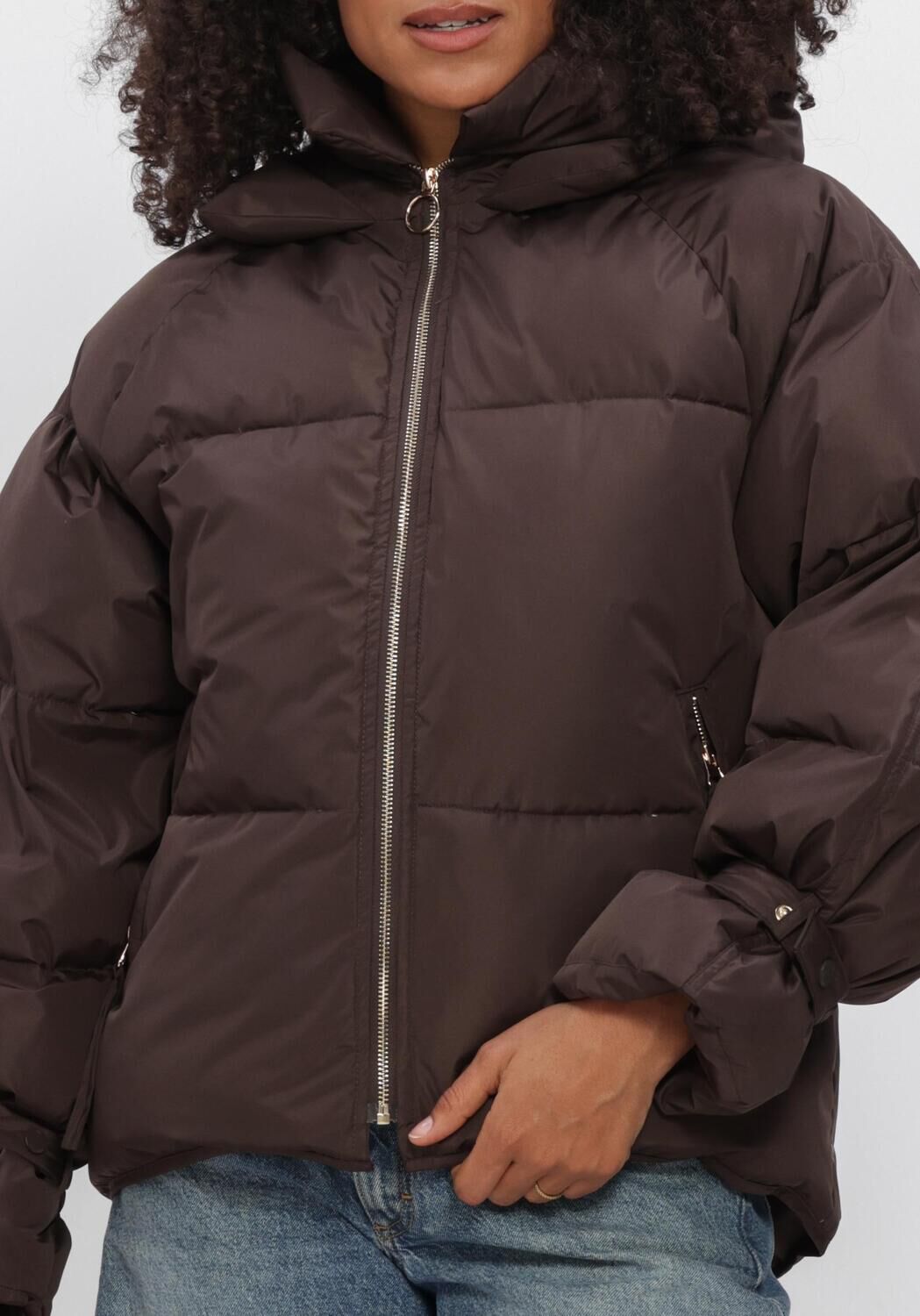 Braune WITHBLACK Wattierte Jack WBLKYLIE REAL DOWN JACKET - large