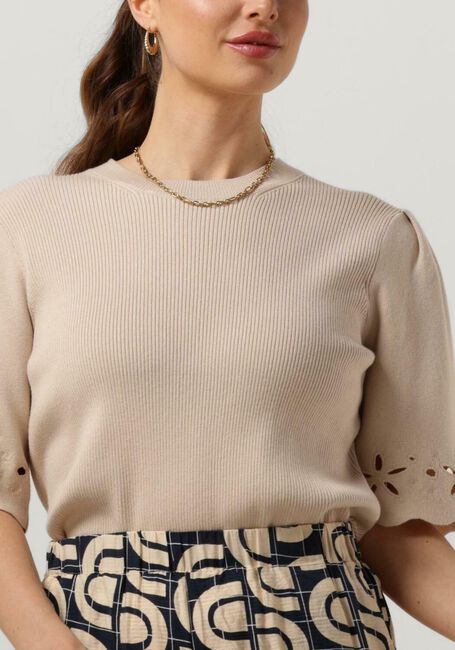 Sand OBJECT Top REYNARD S/S KNIT PULLOVER 126 - large