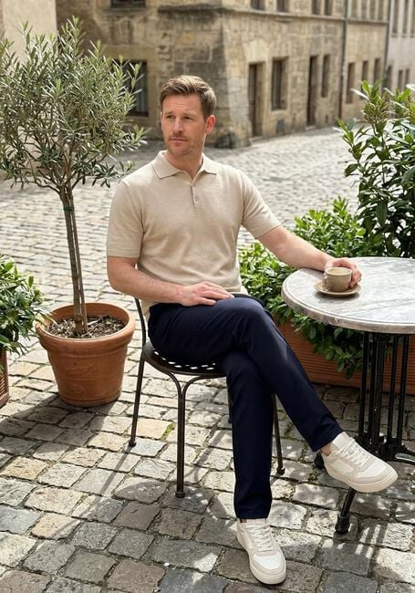 Sand THE GOODPEOPLE Polo-Shirt PLAN - large
