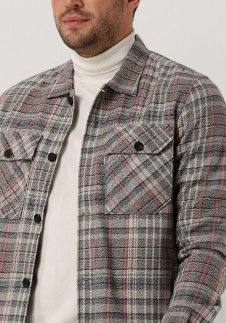 Blaue CAST IRON Overshirt LONG SLEEVE SHIRT MOULINE CHECK SHIRTJACKET - large