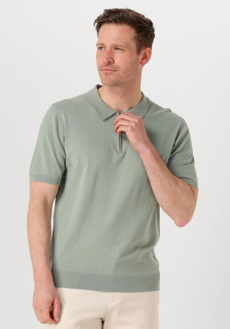 Grüne PURE PATH Polo-Shirt REGULAR FIT POLO SS HALF ZIP KNITWEAR - large