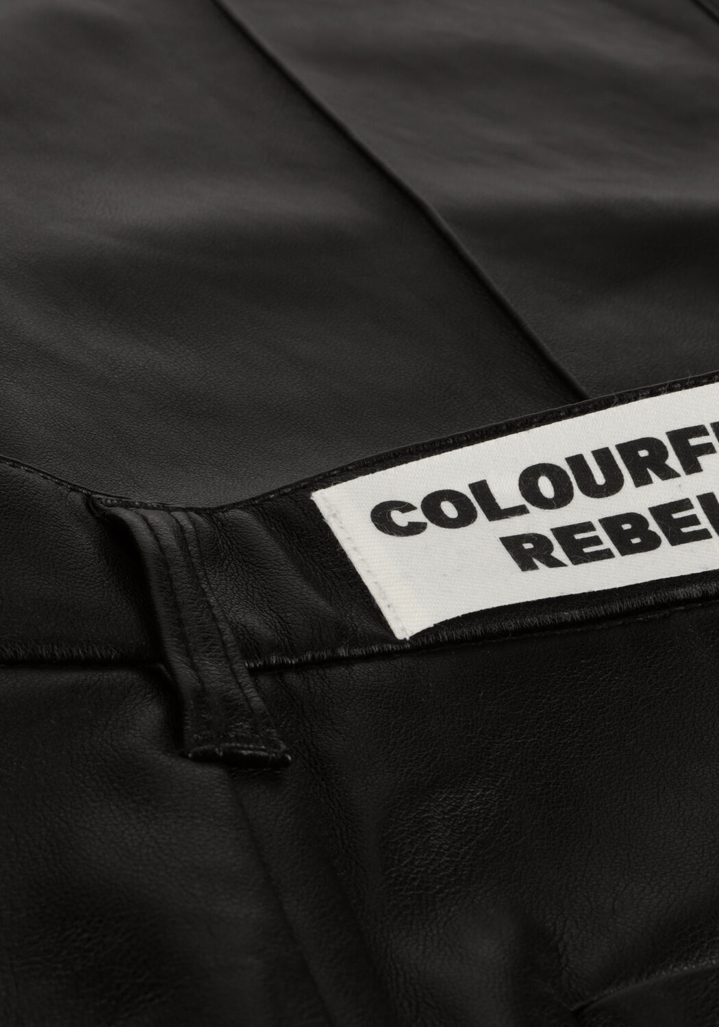 Schwarze COLOURFUL REBEL Weite Hose RUS VEGAN LEATHER PANTS - large