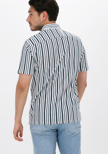 Nicht-gerade weiss CAST IRON Casual-Oberhemd SHORT SLEEVE SHIRT KNITTED STRIPE WITH STRUCTURE - large