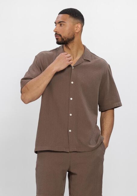 Braune SELECTED MEN Hemden SLHRLXCAL SS SHIRT RESORT - large