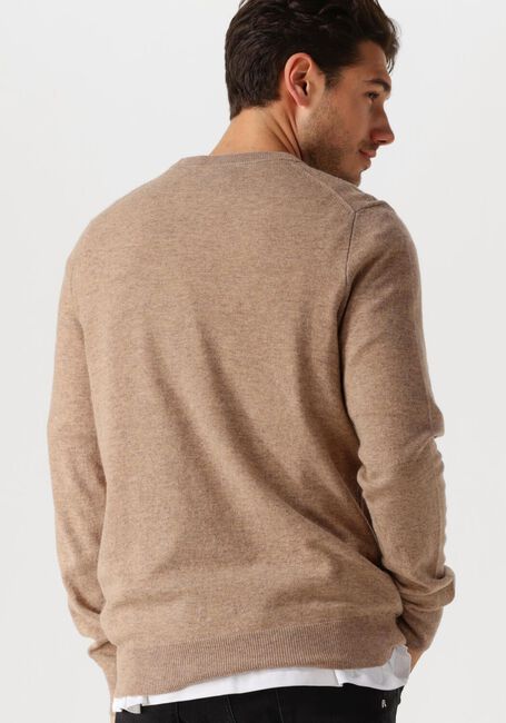 Taupe LYLE & SCOTT Pullover LAMBSWOOL BLEND CREW NECK JUMPER - large