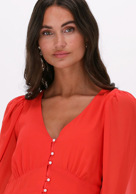 Rote NA-KD Midikleid BUTTON FRONT SLIT DRESS - large