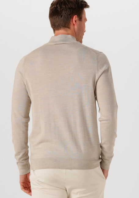 Sand PROFUOMO Pullover PULLOVER HALF ZIP MERINO - large