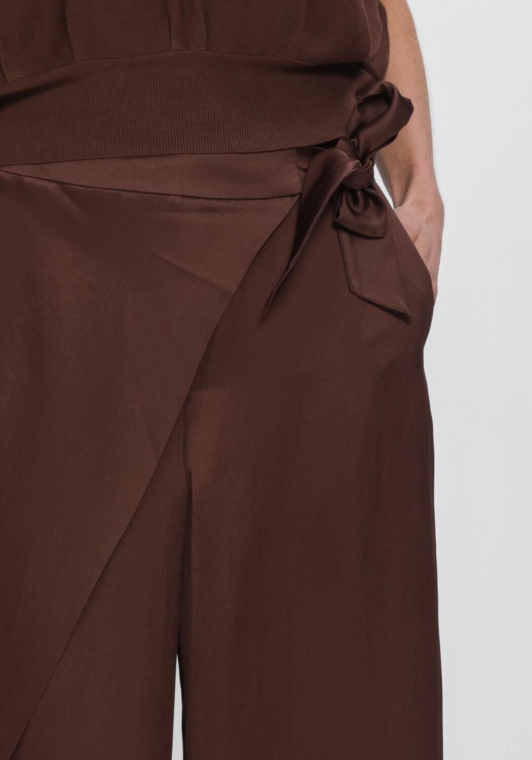 Braune SUMMUM Hosen TROUSERS HEAVY SILKY - large