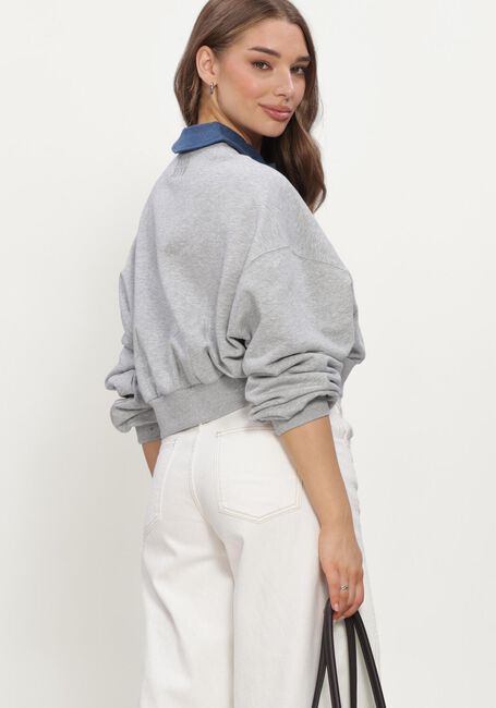 Graue ALIX THE LABEL Sweatshirt LADIES KNITTED POLO SWEATER - large