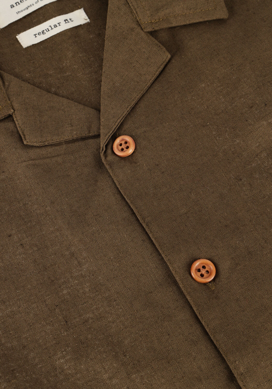 Khaki ANERKJENDT Hemden AKLEO SSS COT/LINEN SHIRT - large