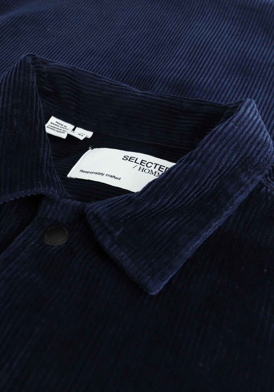 Blaue SELECTED MEN Overshirt SLHLOOSEDECKER OVERSHIRT LS CO - large