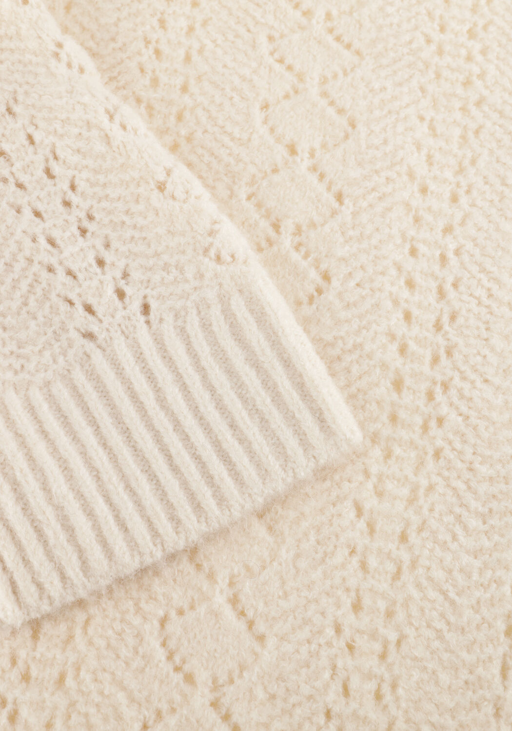 Creme OBJECT Pullover OBJPAOLA L/S LO KNIT PULLOVER - large