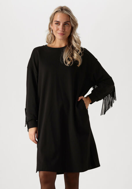 Schwarze CO'COUTURE Minikleid STUDCC FRINGE SWEAT DRESS - large