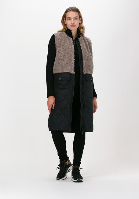 Schwarze CO'COUTURE Bodywarmer ALLEY FUR MIX VEST - large