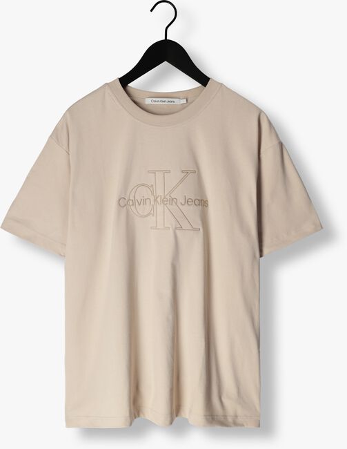 Beige CALVIN KLEIN T-shirt MONOLOGO WASHED TEE - large
