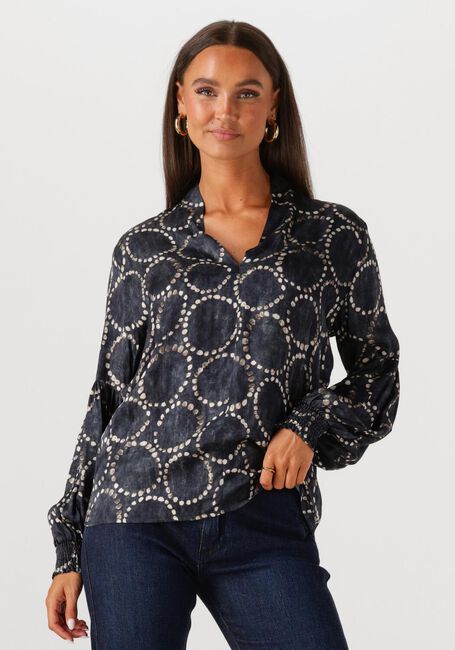 Schwarze SUMMUM Blusen TOP ALL OVER PRINT - large