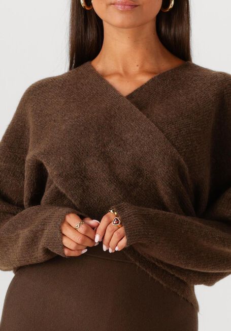 Braune MSCH COPENHAGEN Pullover MSCHZINELLE HOPE WRAP PULLOVER - large