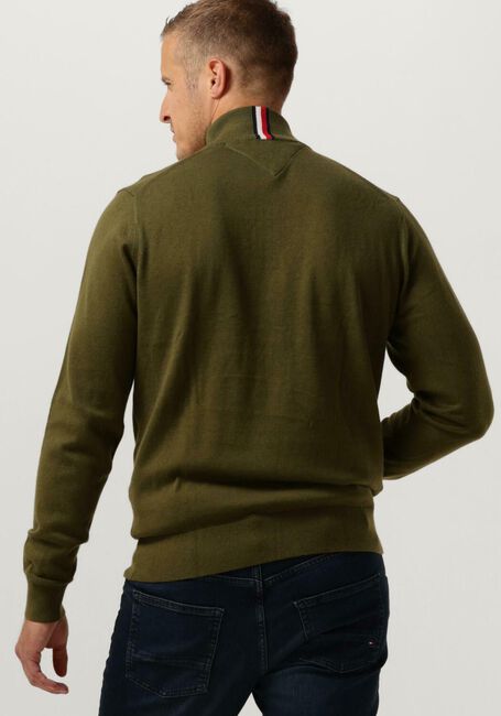 Dunkelgrün TOMMY HILFIGER Pullover PIMA ORG CTN CASHMERE ZIP MOCK - large